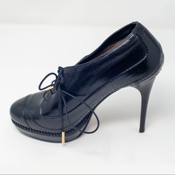 Burberry Brogue Leather LaceUp Platform Ankle Boot - Picture 1 of 7